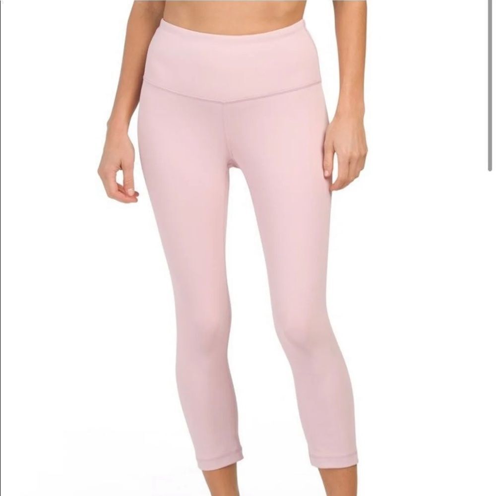 90 Degree By Reflex High Waisted Pink Capri Leggings​